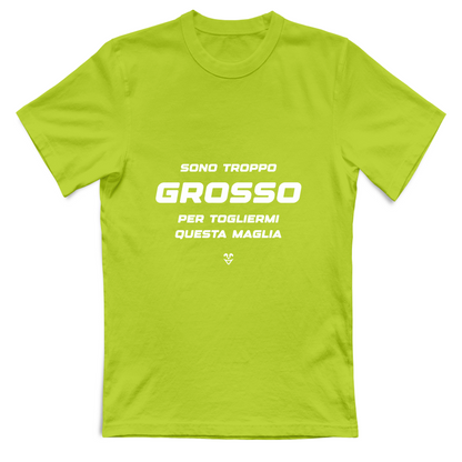 T-Shirt Unisex “Sono Troppo Grosso Per Togliermi Questa Maglia” - Stampa white