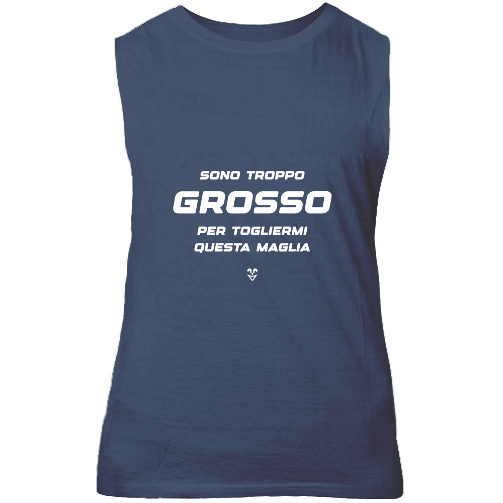 Canotta Unisex Palestra “Sono Troppo Grosso Per Togliermi Questa Maglia” - Stampa white