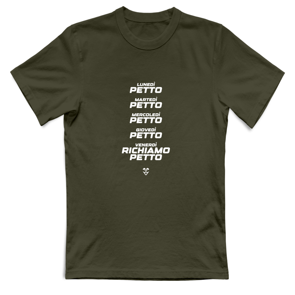 T-Shirt Unisex Palestra “Settimana Petto” - Stampa White