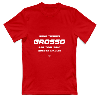 T-Shirt Unisex “Sono Troppo Grosso Per Togliermi Questa Maglia” - Stampa white
