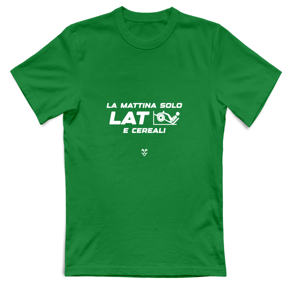 T-Shirt Unisex Palestra “La Mattina Solo Lat e Cereali” - Stampa White