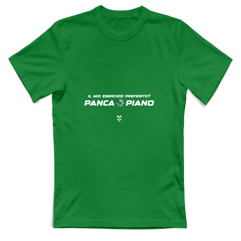 T-Shirt Unisex Palestra “Esercizio Preferito? Panca Piano” - Stampa White