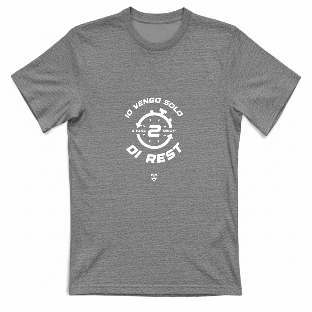 T-Shirt Unisex Palestra “2 min di Rest” - Stampa White