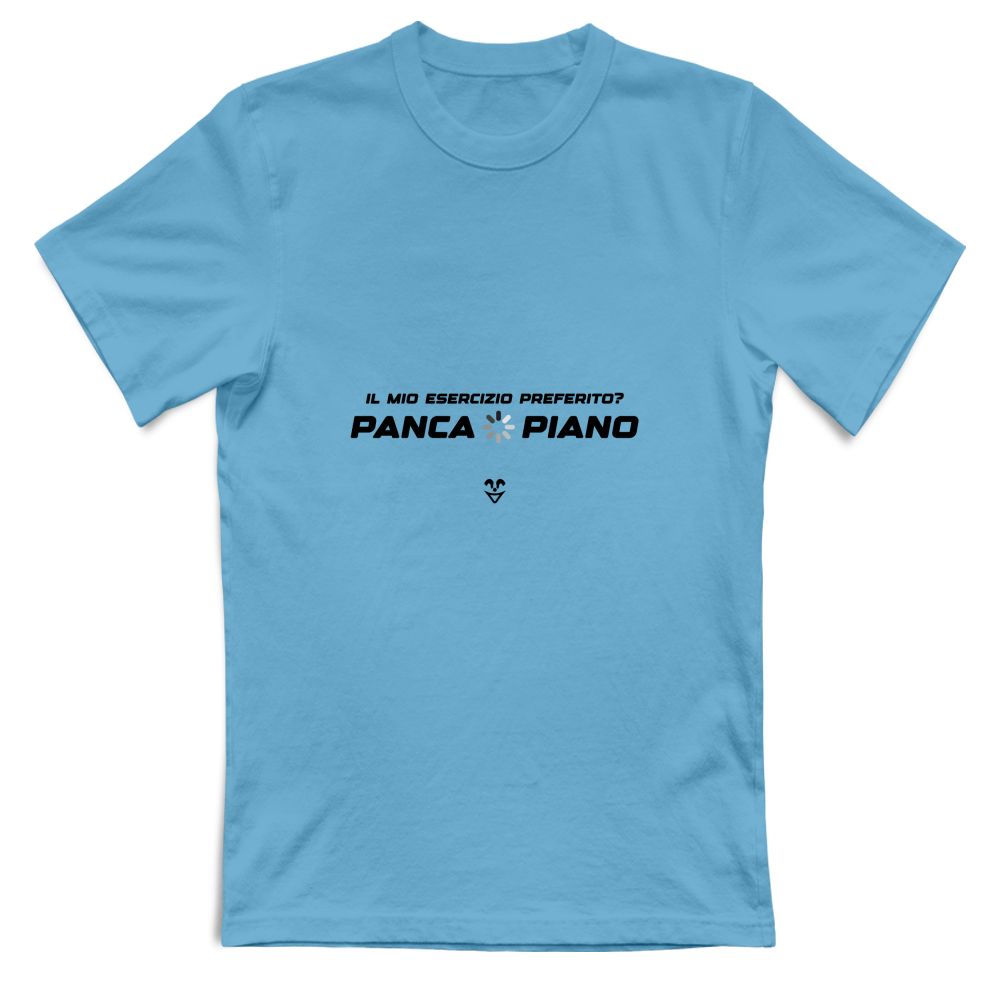 T-Shirt Unisex Palestra “Esercizio Preferito? Panca Piano” - Stampa Black