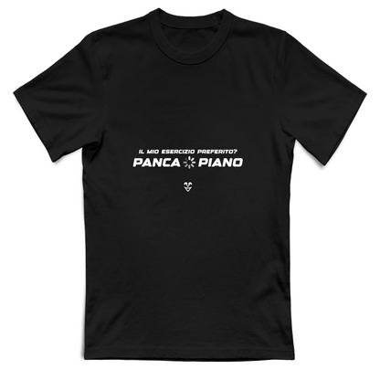 T-Shirt Unisex Palestra “Esercizio Preferito? Panca Piano” - Stampa White