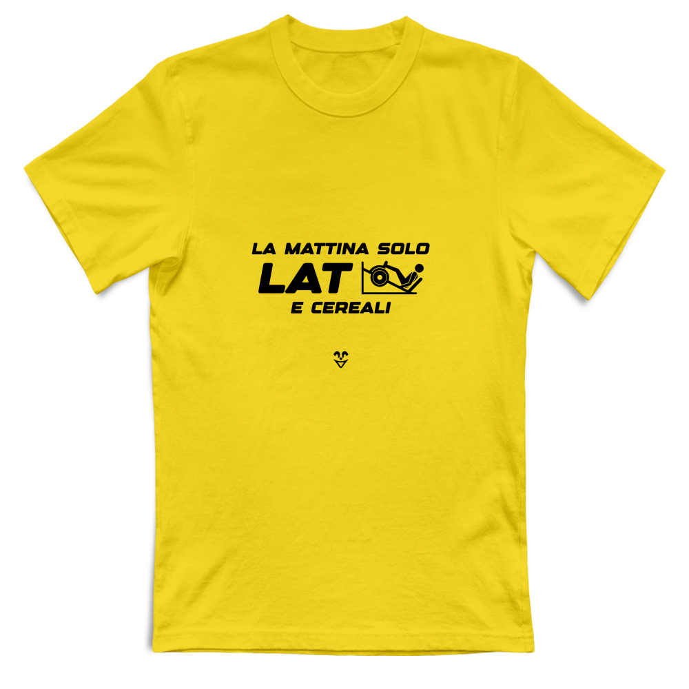 T-Shirt Unisex Palestra “La Mattina Solo Lat e Cereali” - Stampa Black