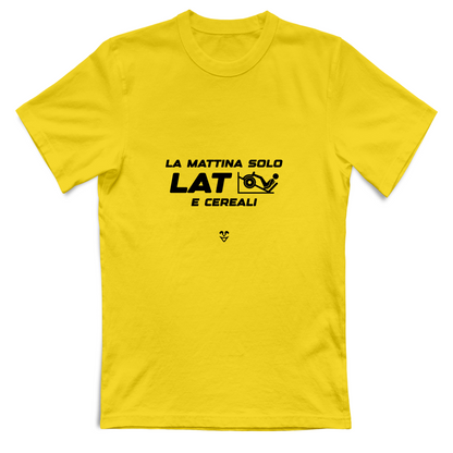 T-Shirt Unisex Palestra “La Mattina Solo Lat e Cereali” - Stampa Black