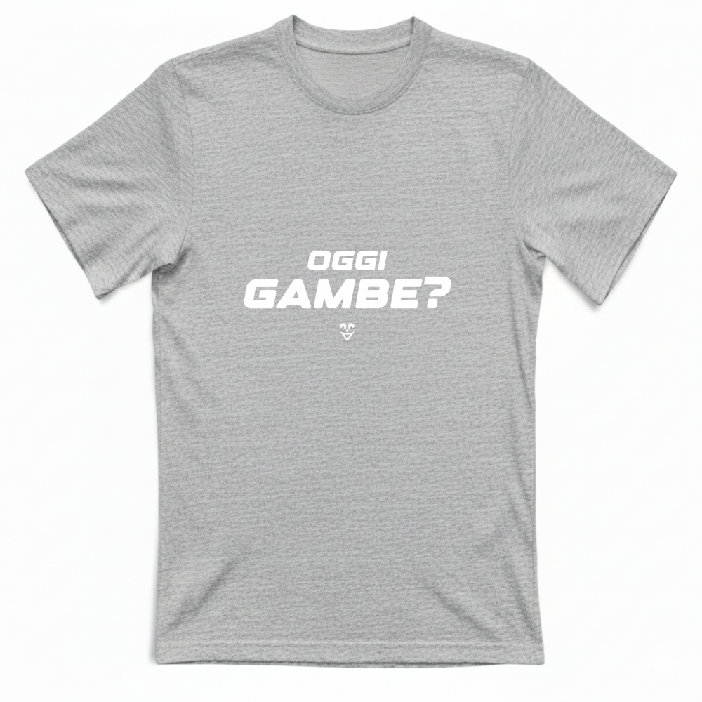 T-Shirt Unisex Palestra “Oggi Gambe?” - Stampa White