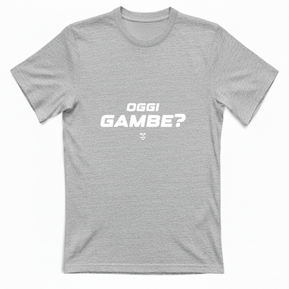T-Shirt Unisex Palestra “Oggi Gambe?” - Stampa White