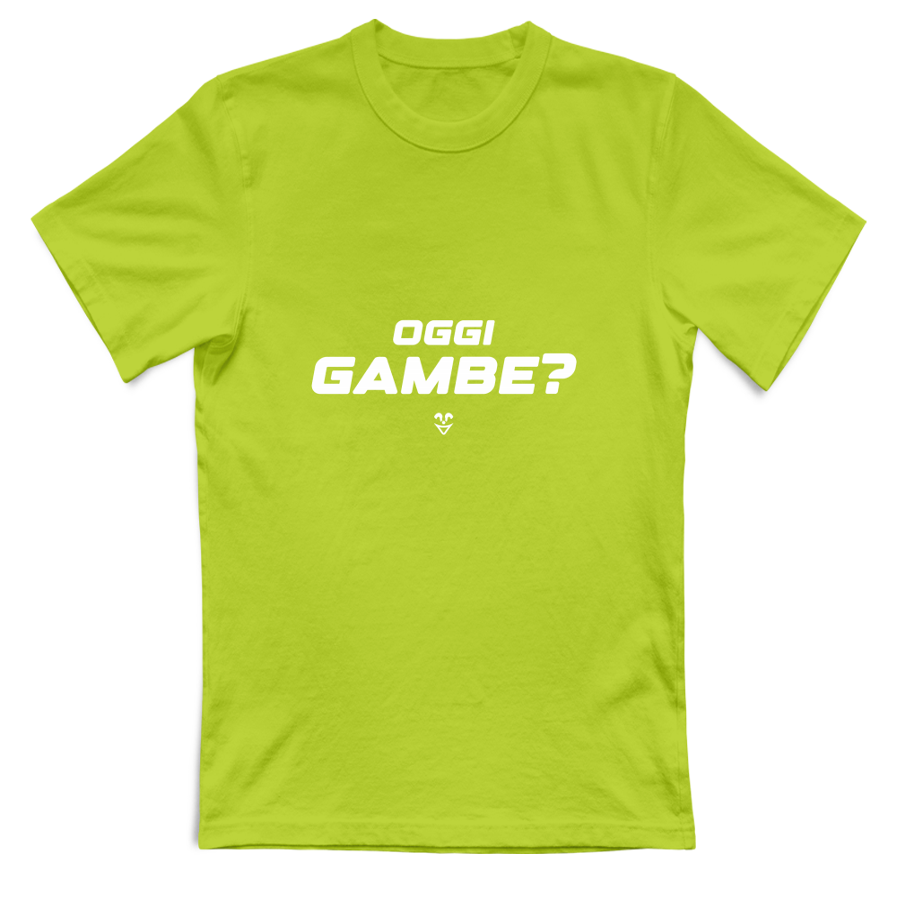 T-Shirt Unisex Palestra “Oggi Gambe?” - Stampa White