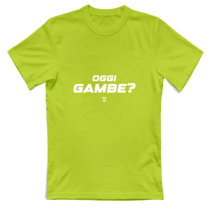 T-Shirt Unisex Palestra “Oggi Gambe?” - Stampa White