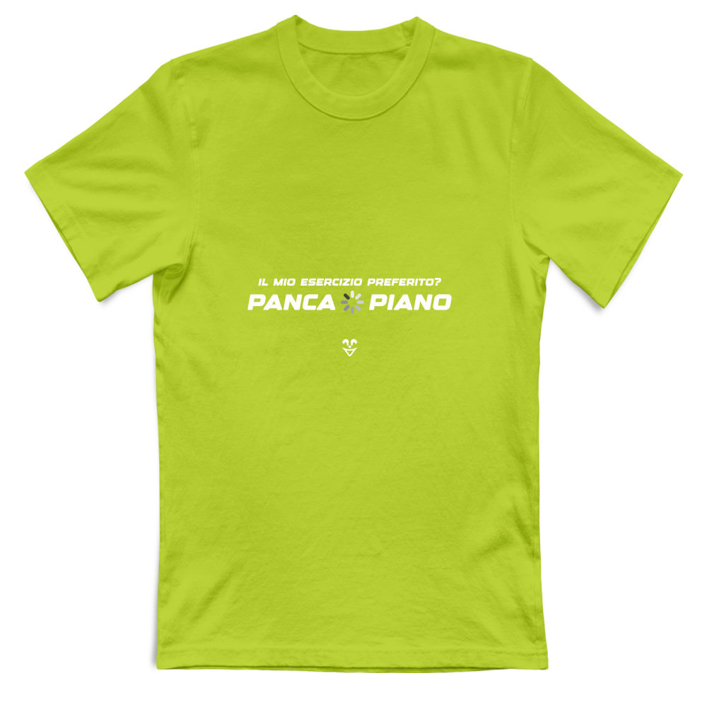 T-Shirt Unisex Palestra “Esercizio Preferito? Panca Piano” - Stampa White
