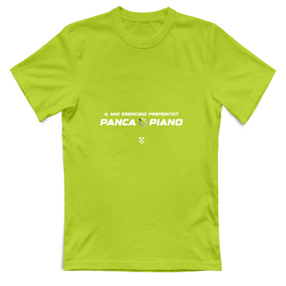 T-Shirt Unisex Palestra “Esercizio Preferito? Panca Piano” - Stampa White