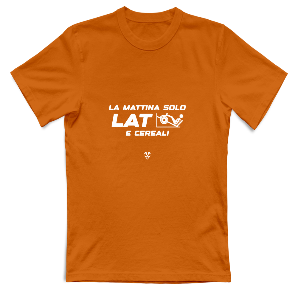 T-Shirt Unisex La Mattina Solo Lat e Cereali Stampa White
