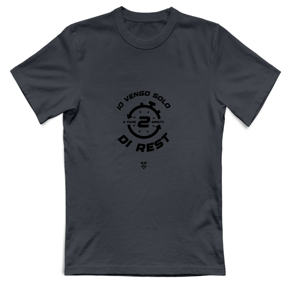 T-Shirt Unisex Palestra “2 min di Rest” - Stampa Black