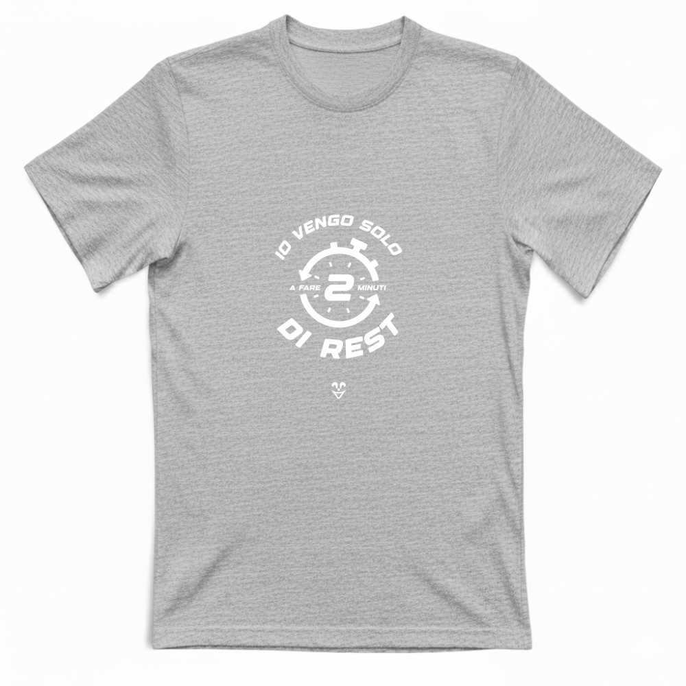 T-Shirt Unisex Palestra “2 min di Rest” - Stampa White