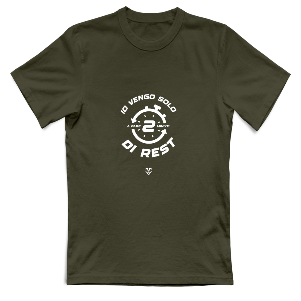 T-Shirt Unisex Palestra “2 min di Rest” - Stampa White