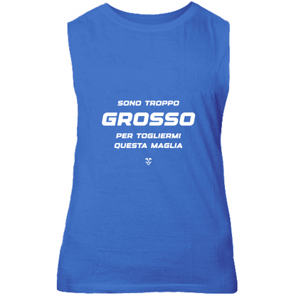 Canotta Unisex Palestra “Sono Troppo Grosso Per Togliermi Questa Maglia” - Stampa white