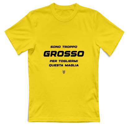 T-Shirt Unisex “Sono Troppo Grosso Per Togliermi Questa Maglia” - Stampa black