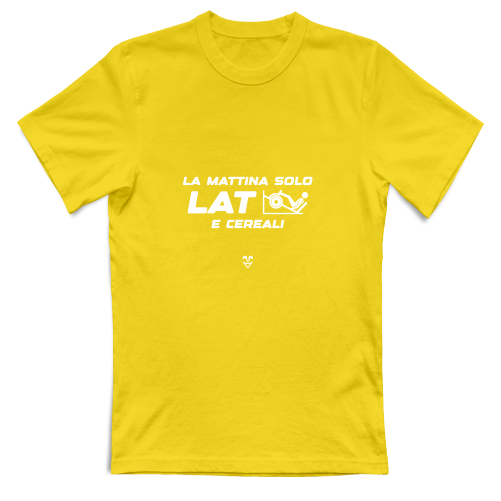 T-Shirt Unisex Palestra “La Mattina Solo Lat e Cereali” - Stampa White