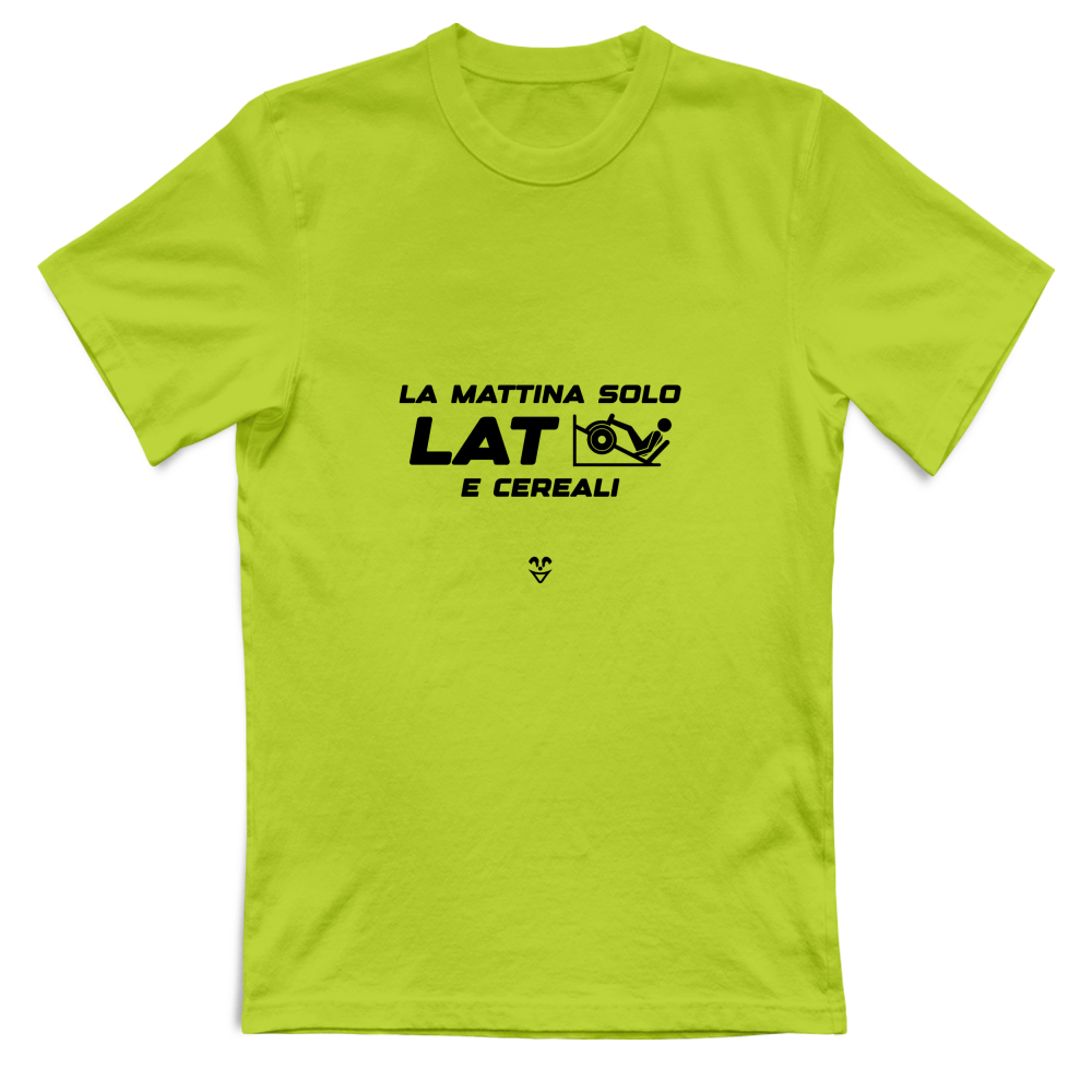 T-Shirt Unisex Palestra “La Mattina Solo Lat e Cereali” - Stampa Black
