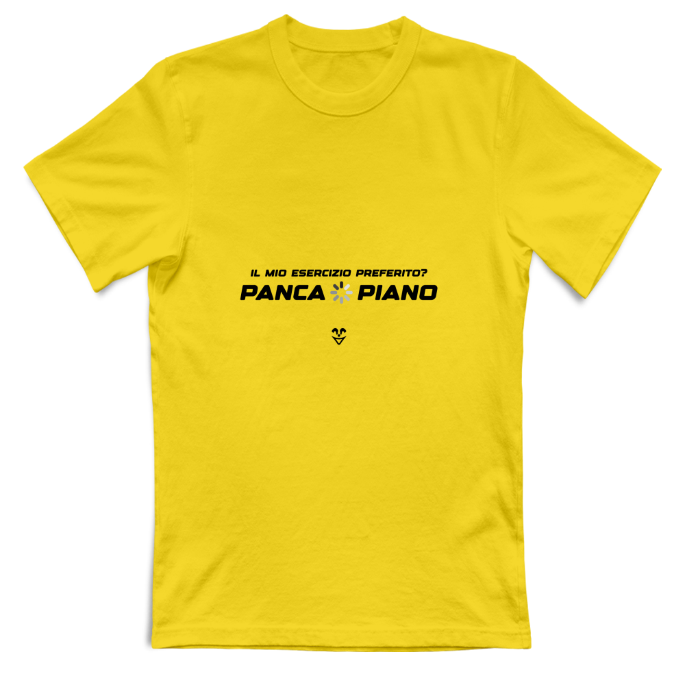 T-Shirt Unisex Palestra “Esercizio Preferito? Panca Piano” - Stampa Black