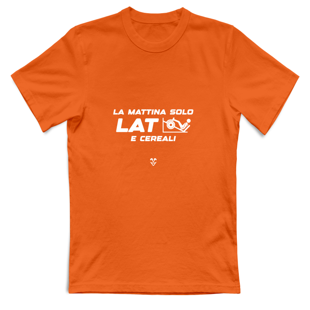 T-Shirt Unisex La Mattina Solo Lat e Cereali Stampa White