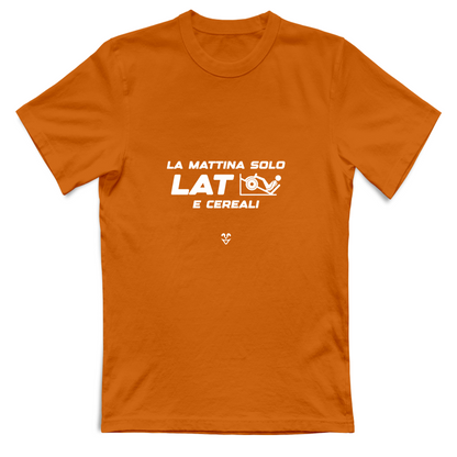 T-Shirt Unisex Palestra “La Mattina Solo Lat e Cereali” - Stampa White