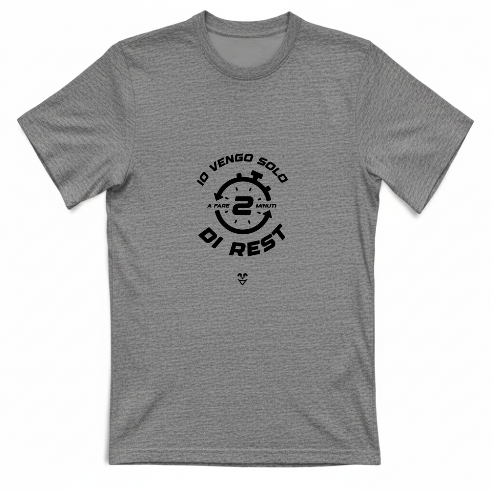 T-Shirt Unisex Palestra “2 min di Rest” - Stampa Black