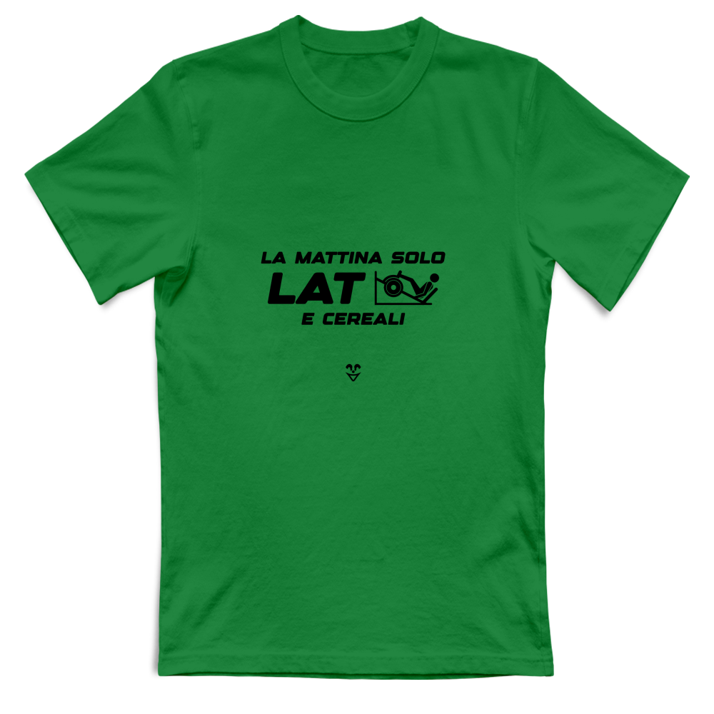 T-Shirt Unisex Palestra “La Mattina Solo Lat e Cereali” - Stampa Black