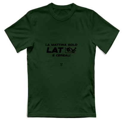T-Shirt Unisex Palestra “La Mattina Solo Lat e Cereali” - Stampa Black