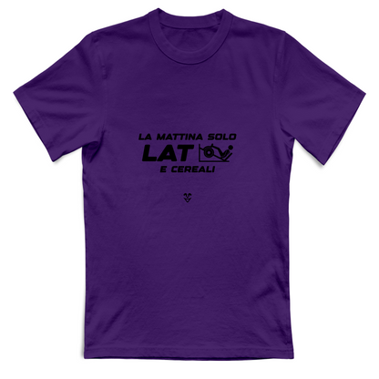T-Shirt Unisex Palestra “La Mattina Solo Lat e Cereali” - Stampa Black