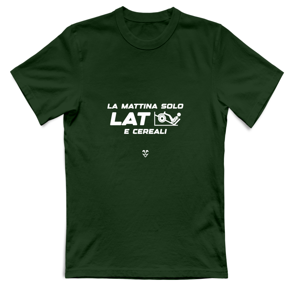 T-Shirt Unisex La Mattina Solo Lat e Cereali Stampa White