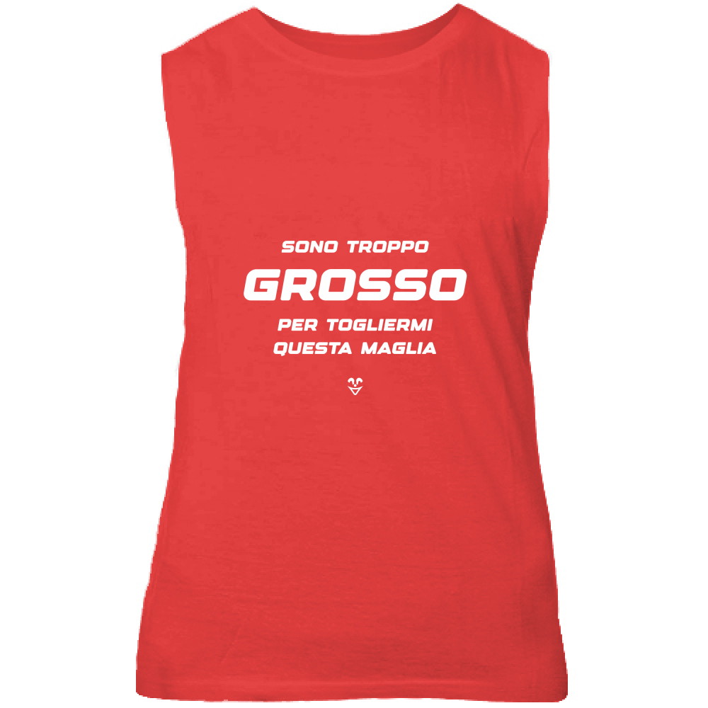 Canotta Unisex Palestra “Sono Troppo Grosso Per Togliermi Questa Maglia” - Stampa white