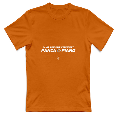T-Shirt Unisex Palestra “Esercizio Preferito? Panca Piano” - Stampa White