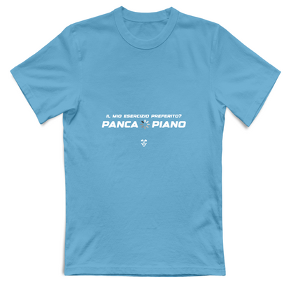 T-Shirt Unisex Palestra “Esercizio Preferito? Panca Piano” - Stampa White