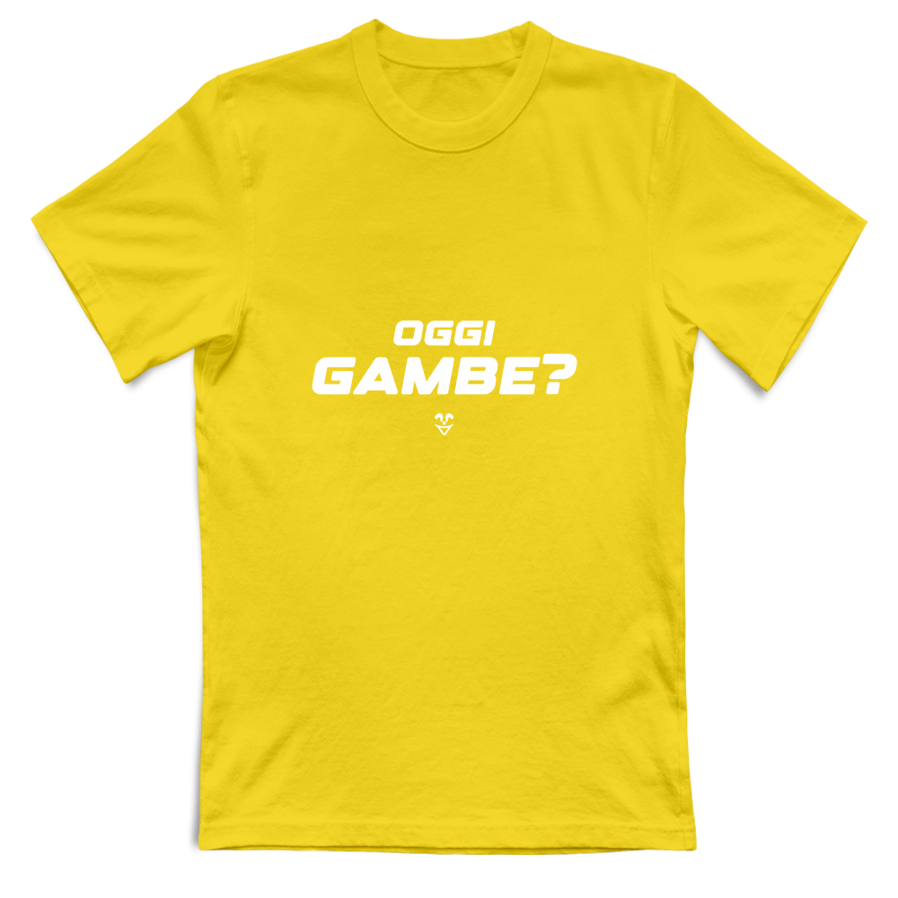 T-Shirt Unisex Palestra “Oggi Gambe?” - Stampa White