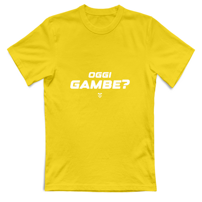 T-Shirt Unisex Palestra “Oggi Gambe?” - Stampa White