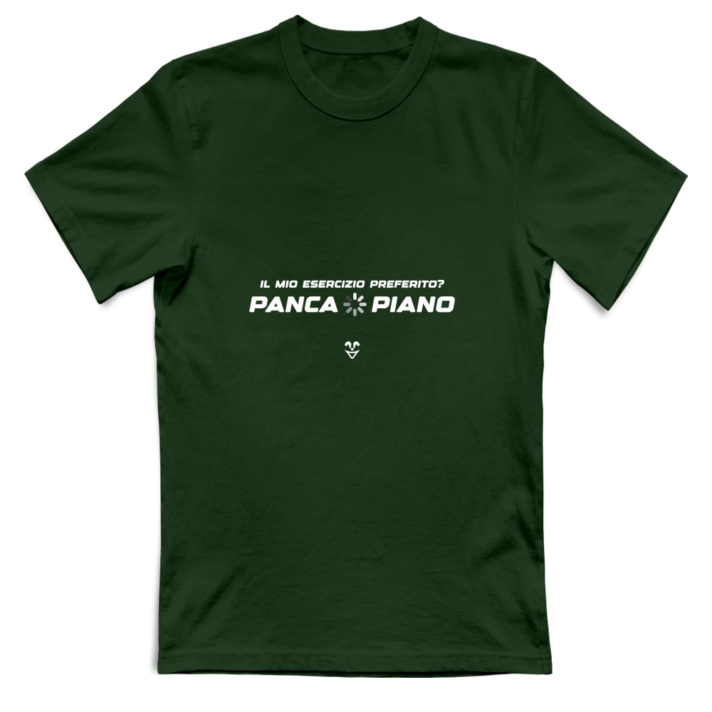 T-Shirt Unisex Palestra “Esercizio Preferito? Panca Piano” - Stampa White