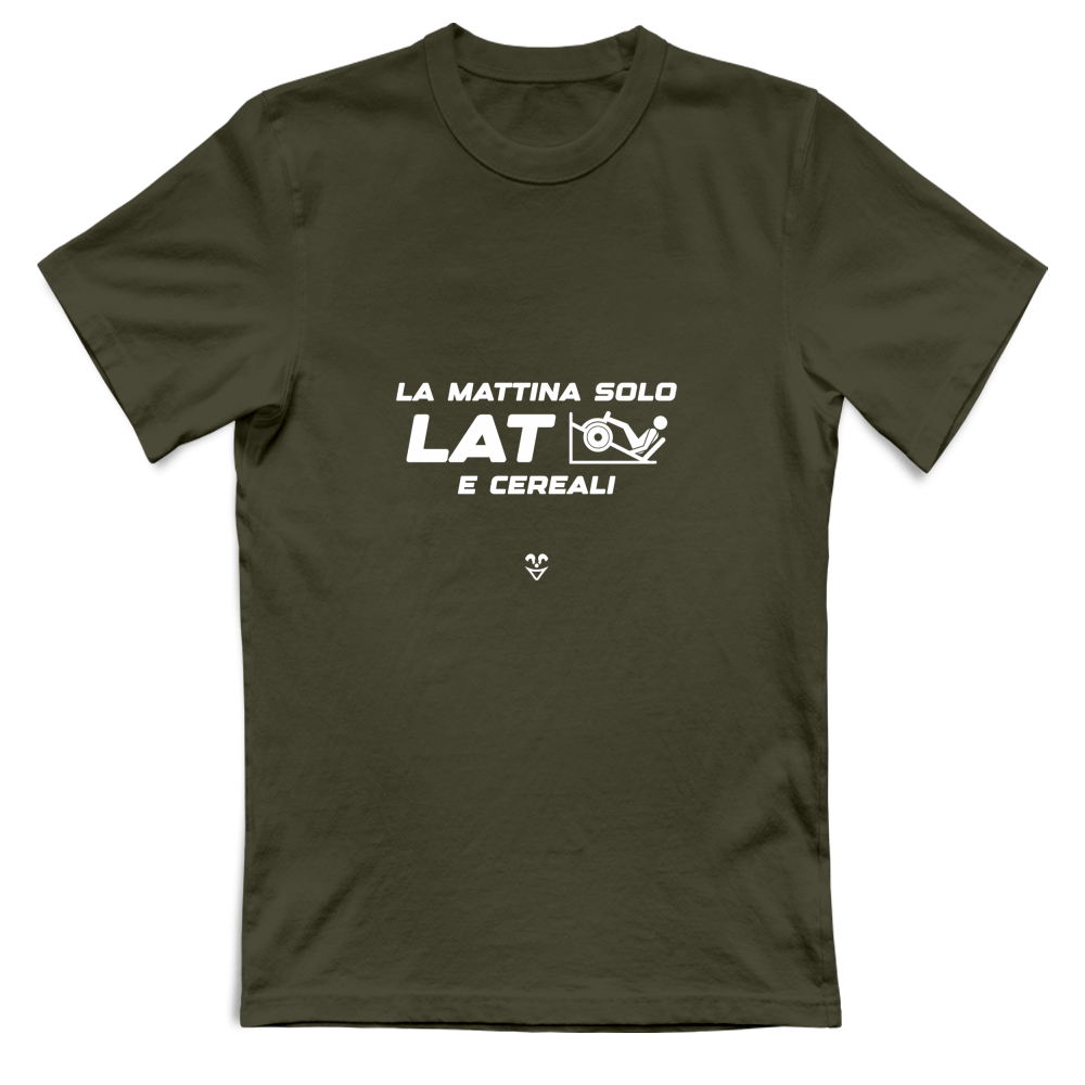T-Shirt Unisex La Mattina Solo Lat e Cereali Stampa White