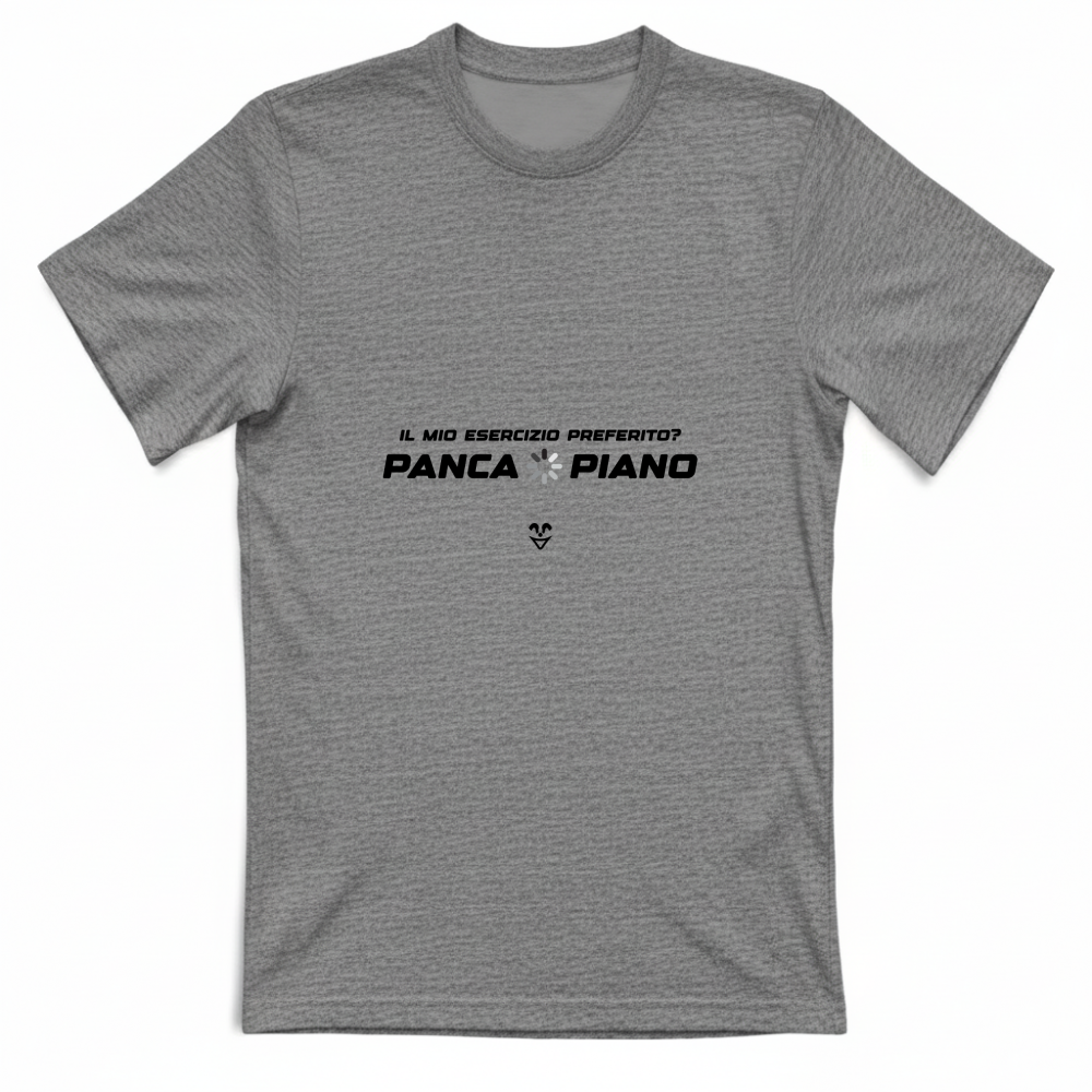 T-Shirt Unisex Palestra “Esercizio Preferito? Panca Piano” - Stampa Black
