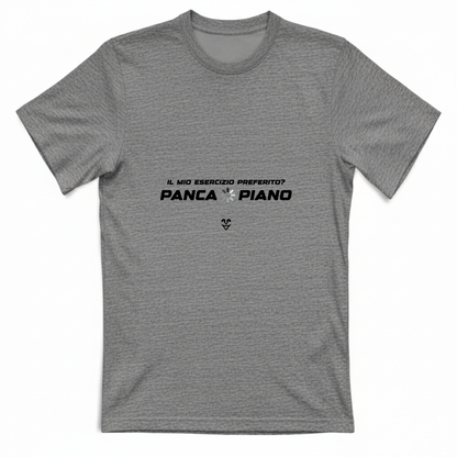 T-Shirt Unisex Palestra “Esercizio Preferito? Panca Piano” - Stampa Black
