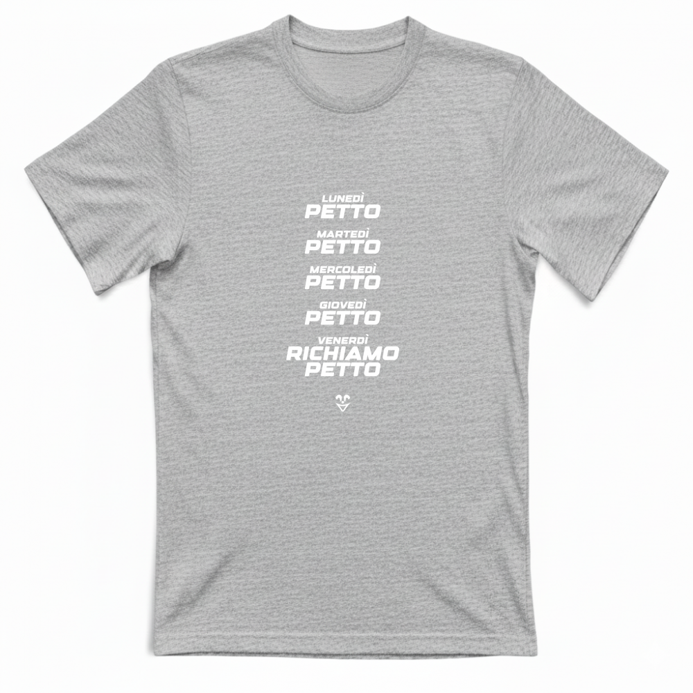 T-Shirt Unisex Palestra “Settimana Petto” - Stampa White
