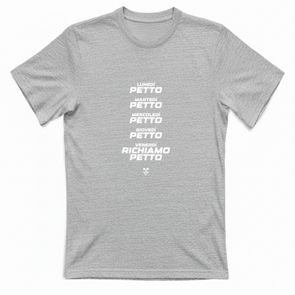 T-Shirt Unisex Palestra “Settimana Petto” - Stampa White