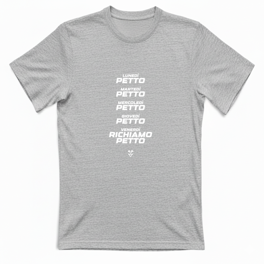 T-Shirt Unisex Palestra “Settimana Petto” - Stampa White