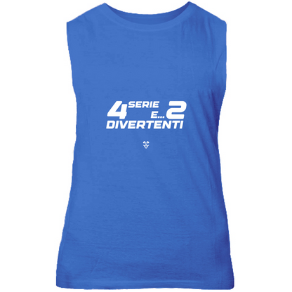 Canotta Unisex Palestra “4 Serie E... 2 Divertenti” - Stampa White