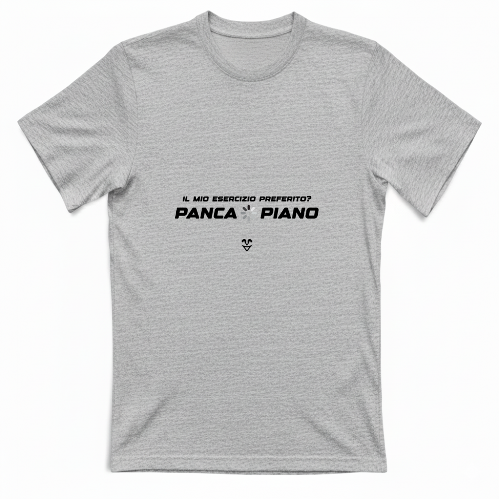 T-Shirt Unisex Palestra “Esercizio Preferito? Panca Piano” - Stampa Black