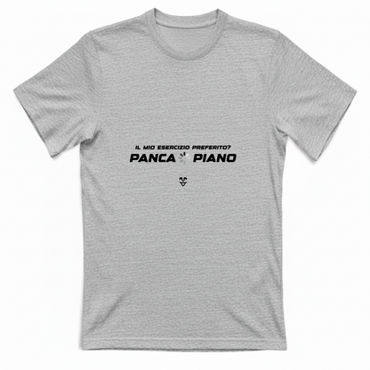 T-Shirt Unisex Palestra “Esercizio Preferito? Panca Piano” - Stampa Black