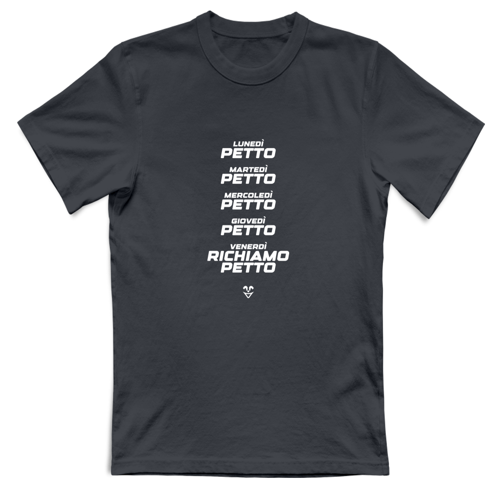 T-Shirt Unisex Palestra “Settimana Petto” - Stampa White