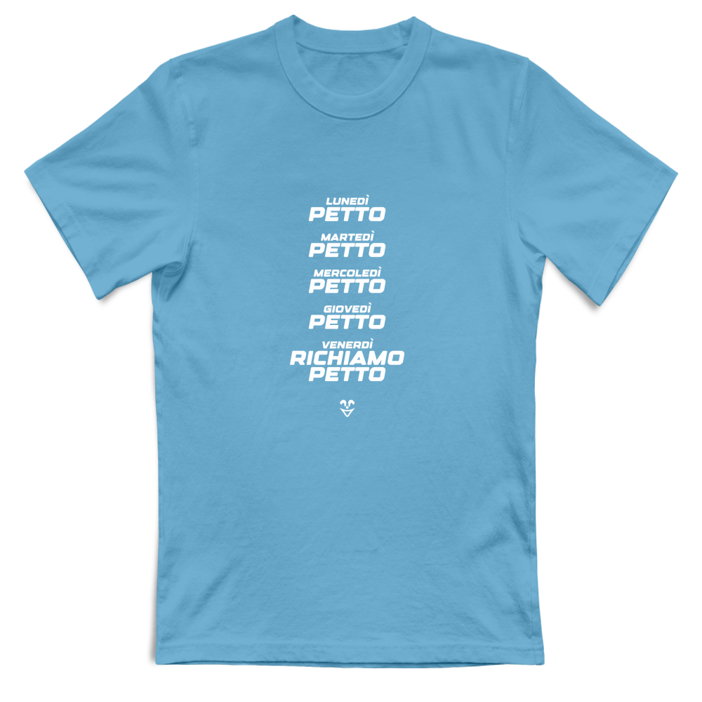 T-Shirt Unisex Palestra “Settimana Petto” - Stampa White